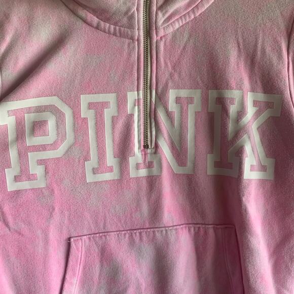PINK womens medium 1/4 zip sweatshirt tye dye - Picture 2 of 7